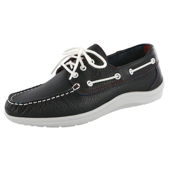 SASSize 7 Catalina Lace Up Boat Shoe Tripad Comfort Made in USA Navy